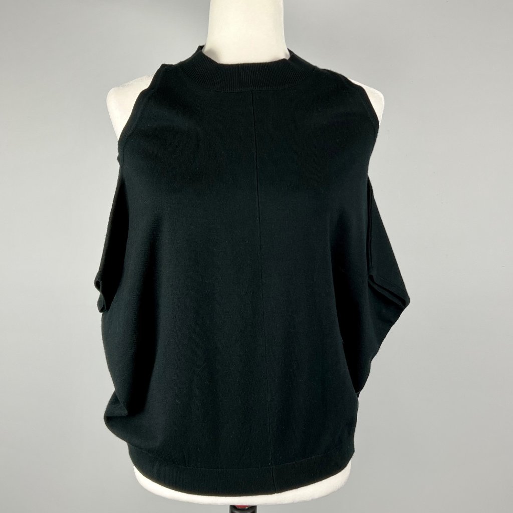 Evereve Jamison Womens Cold Shoulder Short Sleeve Sweater Black Batwing Size Xs — image 4 of 8